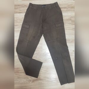 Men 34×34 Brown Police Tactical Cargo Pants Heavy Duty Cotton Blend Durable